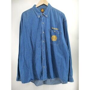 Vintage The Lion‎ King Long sleeve Denim Button Up Size XL Broadway Musical